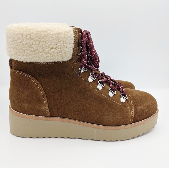 NEW Sam Edelman Faux Sherling Trim Hiking Boot - Picture 6 of 8